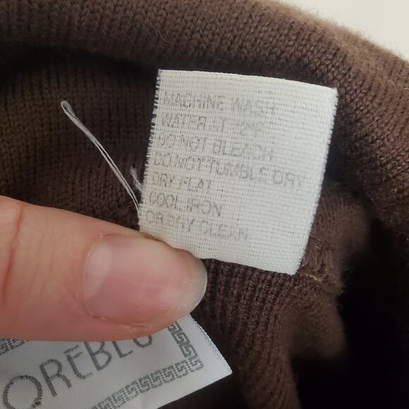 Vintage 70s 80s Cowlneck Sweater Wool Espresso Brown Medium - Picture 6 of 6